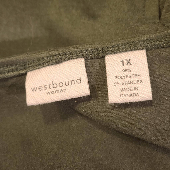 Westbound Woman Green Tiered Long Sleeve Pullover Top 1X (4438) - Picture 3 of 4